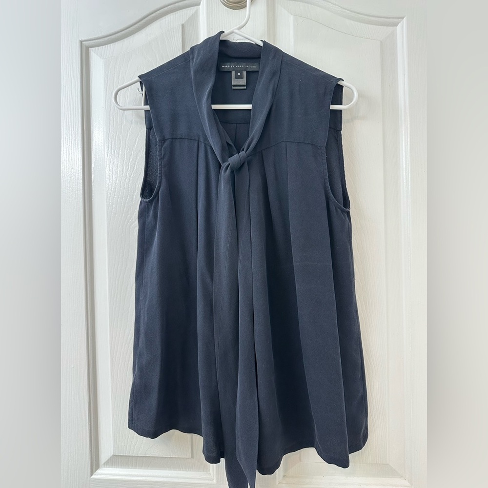 Marc by Marc Jacobs Vintage 100% Silk Tie-Neck Blouse Medium